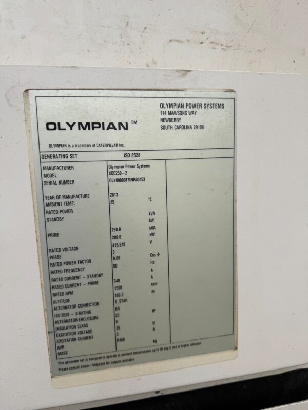 Caterpiller Olympian Xqe250-2 - Image 4